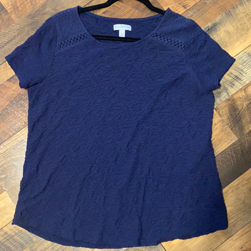 Kim Rogers navy top Sz XL